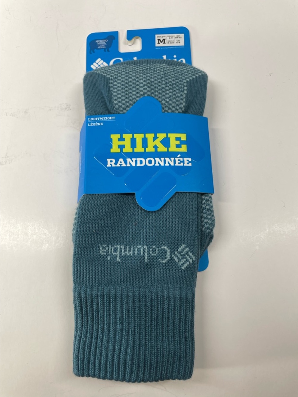 Columbia Hiking Crew Socks Light weight merino wool M6-9, W8-11.5